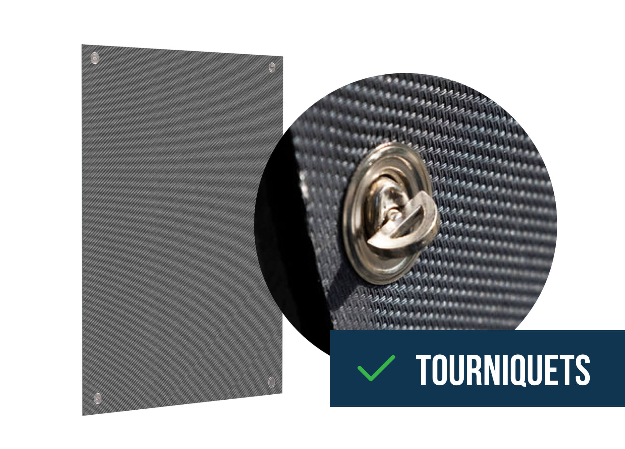 Screendoek met tourniquets